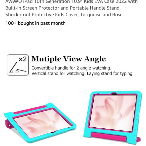 Kids shockproof iPad cover with handle - Picture 3 of 6